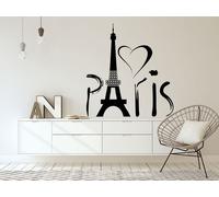 Sticker Love Paris - Nombreuses tailles et couleurs disponibles