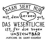 Sticker Man sieht nur mit dem herzen gut - A. De Saint-Exupéry