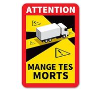Sticker Mange tes Morts autocollant humour parodie Angle morts non homologué décoratif Vinyle intérieur/extérieur waterproof (1pc 12x18cm)