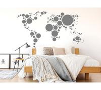 Sticker Mappemonde Boules - Nombreuses tailles et couleurs disponibles