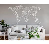 Sticker Mappemonde Géométrique 2 - Nombreuses tailles et couleurs disponibles