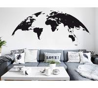 Sticker Mappemonde Globe - Nombreuses tailles et couleurs disponibles