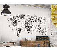 Sticker Mappemonde Vintage - Nombreuses tailles et couleurs disponibles