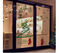 Sticker - Merry Christmas - 110x110cm - Vert - Décoration murale - Autocollants Noël