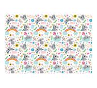 Sticker meuble pour enfant koalas sur un lit arc-en-ciel