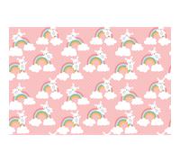 Sticker meuble pour enfant lapins et arcs-en-ciel magiques