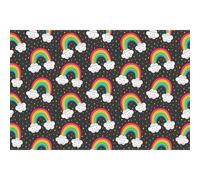 Sticker meuble pour enfant lapins et arcs-en-ciel merveilleux