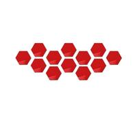 Sticker Miroir Mural Hexagone Miroir Stickers Muraux Grand 12 Pcs/ensemble 3d Art Diy Auto-adhésif Amovible Décor À La Maison(Red,15cm)