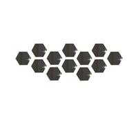 Sticker Miroir Mural Hexagone Miroir Stickers Muraux Grand 12 Pcs/ensemble 3d Art Diy Auto-adhésif Amovible Décor À La Maison(Black,8cm)
