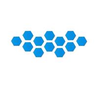 Sticker Miroir Mural Hexagone Miroir Stickers Muraux Grand 12 Pcs/ensemble 3d Art Diy Auto-adhésif Amovible Décor À La Maison(Sky blue,12.6cm)
