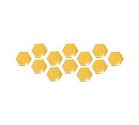 Sticker Miroir Mural Hexagone Miroir Stickers Muraux Grand 12 Pcs/ensemble 3d Art Diy Auto-adhésif Amovible Décor À La Maison(Gold,15cm)