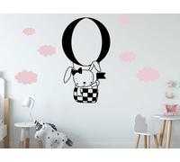 Sticker Montgolfière Lapin - Nombreuses tailles et couleurs disponibles
