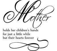 Sticker Mother holds her children's hands