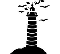 Sticker mouettes autours d'un phare