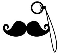 Sticker Moustache et monocle