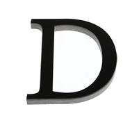 Sticker mural 3D 15 cm - Noir - Alphabet et chiffres entiers - Décoration murale grand miroir - Décoration murale de maison - Mariage - Petit sticker mural - Lettre D