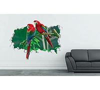 Sticker mural 3D Animaux Perroquet Noël Stickers Muraux Personnalisés Stickers Muraux 3D Art 45x68cm