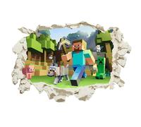 Sticker Mural 3D Chambre Minecraft,3D Autocollants Muraux, Autocollants Muraux,Chambre Enfant,Décoration Chambre Enfant-Style 1