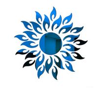 Sticker mural 3D en acrylique amovible pour décoration d'intérieur, design unique d'art solaire pour intérieur élégant (bleu)