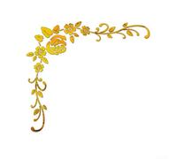 Sticker mural 3D en acrylique avec motif fleur amovible pour décoration de murs de chambre à coucher, salon, salle à manger et armoire Doré