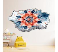 Sticker Mural 3D Fleurs De Datura Stickers Muraux Art Imperméable Usine Tatouage Mural Pour Enfants Chambre Salon Salle De Jeux Bébé Pépinière Décor À La Maison 87x58cm