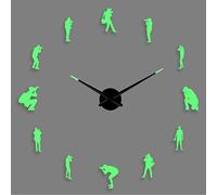 Sticker mural 3D géant en acrylique avec silhouette de photographe prenant des photos Décoration de chambre Cadeau 68,6 cm