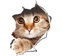 Sticker mural 3D mignon chat / chien pour chambre d'enfant, chambre à coucher, couvercle de WC, imperméable, autocollant mural salle de bain, réfrigérateur, accessoire DIY
