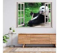Sticker Mural 3D Pandas Animaux Stickers Muraux Smashed Imperméable Tatouage mural pour enfants chambre salon salle de jeux pépinière décor à la maison 45x79cm