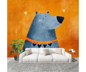Sticker Mural 3D Papier Peint Panoramique Dessin Animé Mignon Ours En Peluche Peler Et Coller Fresque Murale 250x175 cm brun Papier Peint Photo Créatif enfants DIY Salon intérieure Bureau Crèche