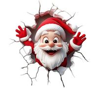 Sticker Mural 3D ""Père Noël"" - Effet Brise-Mur Magique - Décoration Enfant - Autocollant Fenêtre/Porte - Facile à Poser et Retirer