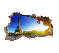 Sticker mural, 3D, pour chambre à coucher ou salon, motif de villes et paysage, h x l : 60 x 100 cm, (WL03 Tour Eiffel)
