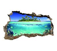 Sticker mural, 3D, pour chambre à coucher ou salon, motif de villes et paysage, h x l : 60 x 100 cm, (WL56 ligne d'eau)