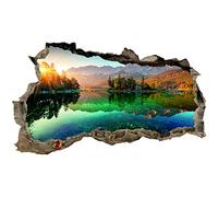 Sticker mural, 3D, pour chambre à coucher ou salon, motif de villes et paysage, h x l : 60 x 100 cm, (WL59 pointe du train)
