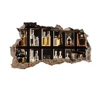 Sticker mural, 3D, pour chambre à coucher ou salon, motif de villes et paysage, h x l : 60 x 100 cm, (WL62 bar)