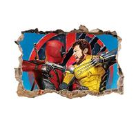 Sticker mural 3D Wolverine et Deadpool Anime pour chambre d'enfant, décoration murale de fond de chambre d'enfant, autocollant mural, décoration murale, autocollant d'anime, poster d'anime,
