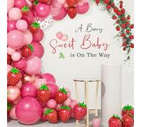 Sticker mural « A Berry Sweet Baby is on the Way » pour premier anniversaire Motif fraises