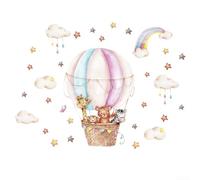 Sticker mural adhésif pour chambre d'enfant Motif montgolfière