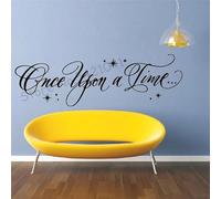 Sticker mural amovible noir avec citation de conte de fées « Once Upon A Time » pour décoration de chambre d'enfant, créant une atmosphère rêveuse et amusante 57 cm x 16 cm