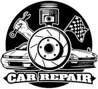 Sticker mural amovible noir pour garage ou atelier de réparation automobile pour créer une ambiance professionnelle et mécanique 57x51cm