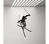Sticker Mural Amovible Noir Ski Sports Chambre Sport Création Atmosphère Dynamique Active45X57cm