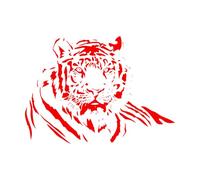 Sticker mural animal tigre bête chambre enfant chambre safari afrique jungle animal sticker mural tigre animal sauvage sticker mural-L-57x79cm-Red