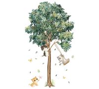 Sticker mural animaux de la forêt grand arbre sticker mural chaton sticker mural
