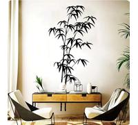 Sticker mural arbre bambou autocollant mural salle de bain chambre autocollant mural bureau décoration maison, noir, 105 cm de haut x 49 cm de large