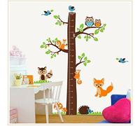 Sticker mural arbre des arbres XXL. Carte de croissance des arbres forestiers, Arbre forestier Hauteur Mesurer l'autocollant mural. Décoration murale Arbre forestier.