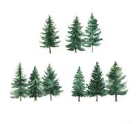 Sticker mural arbre pin pour fond de forêt décalcomanie pour chambre à coucher, salon et couloir, art mural amovible pour décoration de la maison