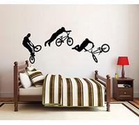 Sticker Mural Autocollant De Vinyle Stickers Art Intérieure Décor Murale Saut Vélo Cycliste Bmx Freestyle Saut Extrême Sport Cadeau Enfants Bébé Dortoir An198