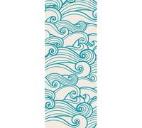 Sticker Mural Autocollant Porte, Déco Intérieure 204x83cm, Vagues Bleues, Décoration Murale pour Portes