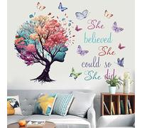 Sticker mural avec inscription « She Believed She Could So She Did »
