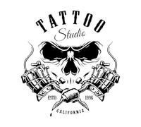 Sticker mural avec logo de salon de tatouage, boutique de tatouage, art mural, studio, vinyle, autocollant, salon, magasin, enseigne, fenêtre, maison-L-67x70cm-Black
