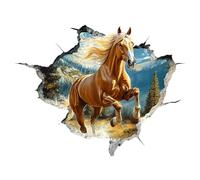 Sticker mural avec motif cheval - Image adhésive amovible | Cheval de dessin animé avec motif de trous amovibles pour murs de salon, pour chambre d'enfant, cuisine, magasin maison
